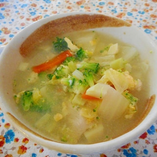 白菜とブロッコリーの卵スープ